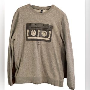 INSERT AND ROCK Cassette Tape Graphic Top Sweatshirt Large H&M Worn Once Crew